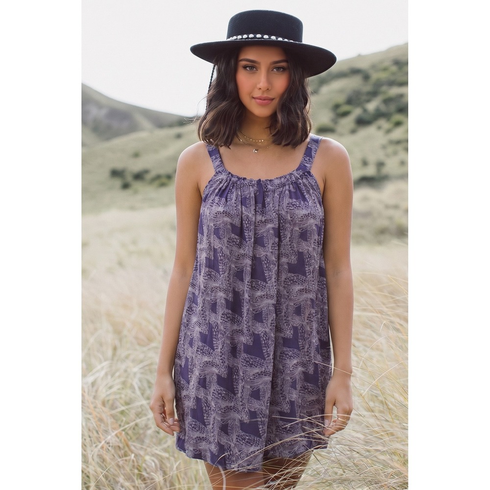 Collective Concepts Y2K Slinky Romantic Sleeveless Butterfly Mini Dress Med